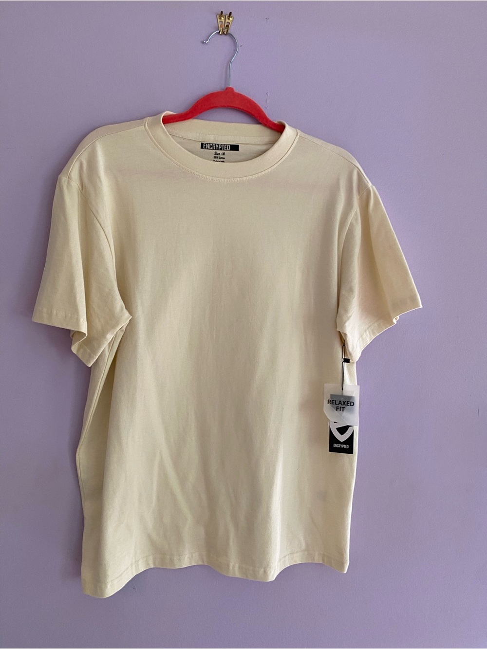 Encrypted Men's Relaxed Crewneck T-Shirt — Cream